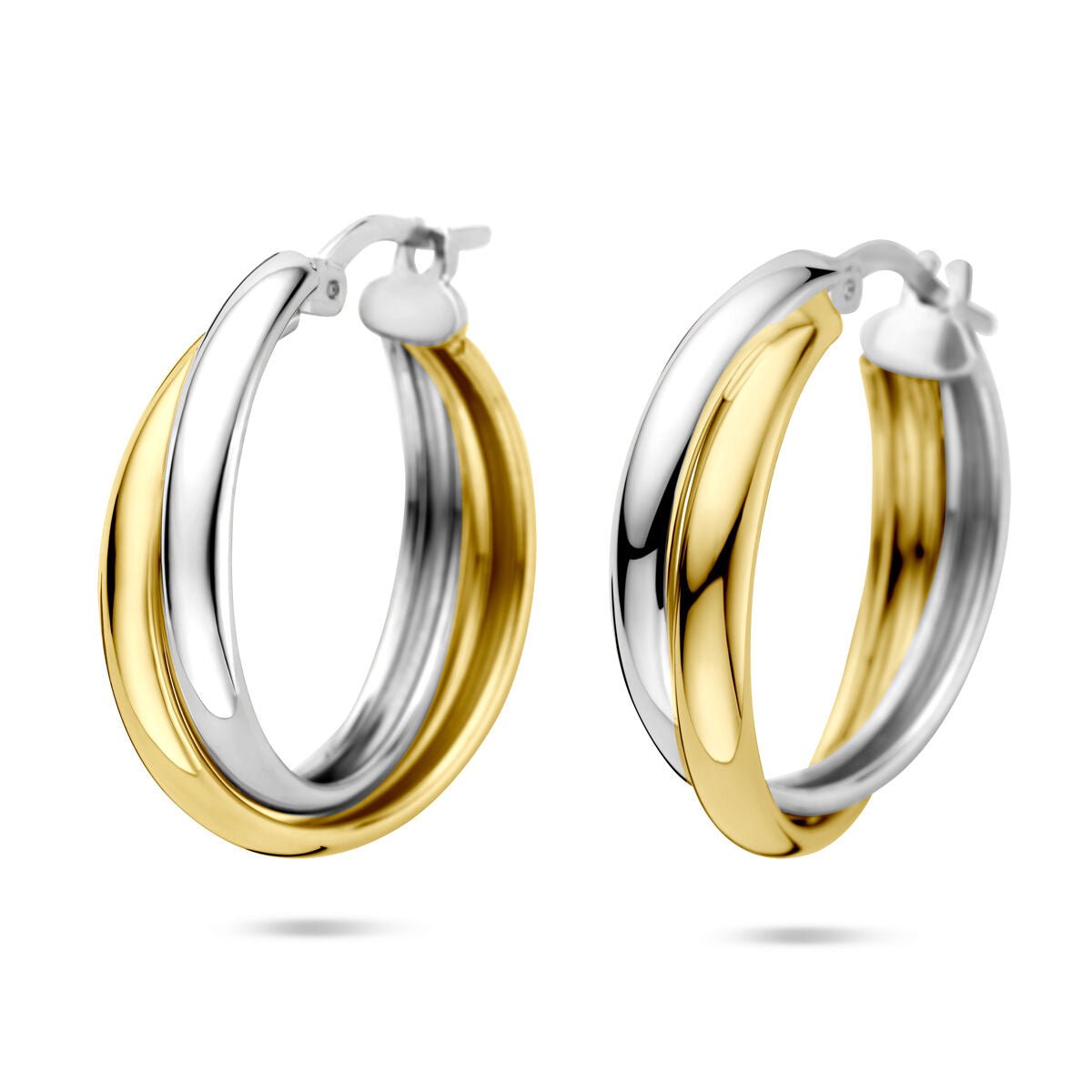 Zilveren vergulde (geel/rhodium) oorringen 23,5 mm 1 micron - 2200469