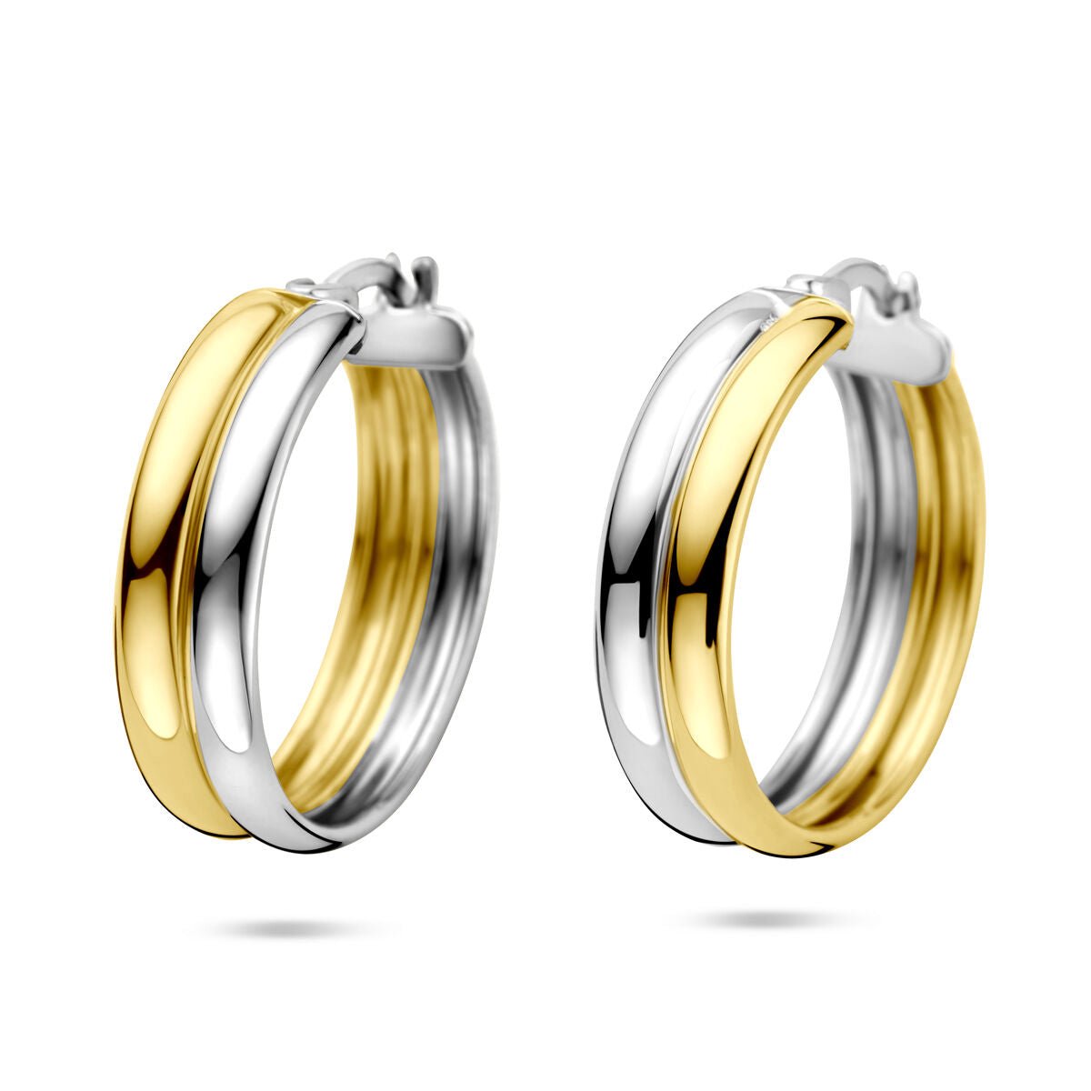 Zilveren vergulde (geel/rhodium) oorringen 23 mm 1 micron - 2200471