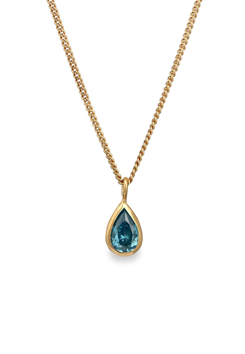 Elli - Halsketting - Dames Druppel Hanger Eenvoudig met Zirkonia in 925 Sterling Zilver - Dames