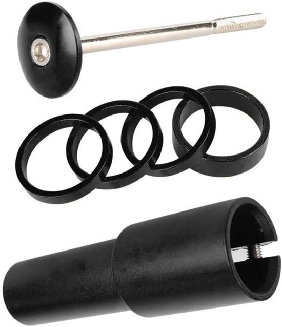 Fietsstuurlifter - Fietsstuurverhogers - Fietsstuurlifter - Fietsvorkpenverlenger - Fietsstuurverlenger, Verstelbare fietsstuurlifter, Vorklifter - Verlengstang - Past op 1-1/8" (28,6 mm) - Zwart van Merkloos — afbeelding 4