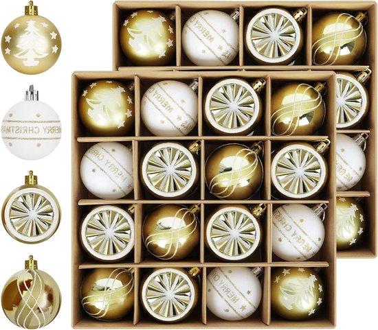 34 Onbreekbare kerstballen zilver in koker | | hier beleef