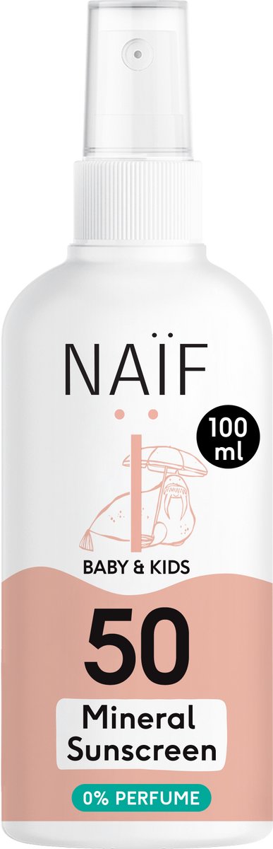 Goedkoopste Naïf - Minerale Zonnebrandspray - Baby's & Kinderen - 0 parfum - SPF50 - 100ml
