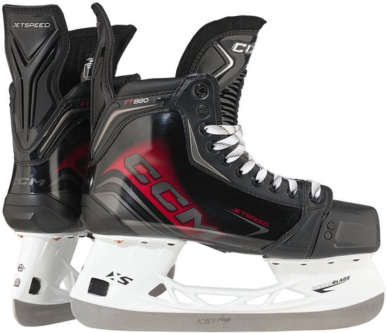 CCM Jetspeed FT880 Patins de hockey sur glace / Patins de hockey - Senior - Patins de hockey Elite One-Piece Boot avec XS1 Pro & SpeedBlade XS - Taille 8.5 (44 EU) - Coupe régulière