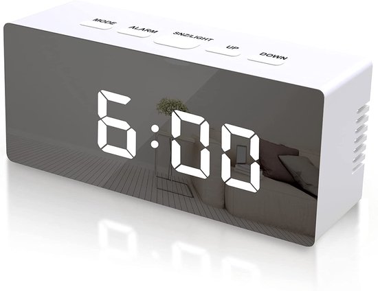 Focket Vliegende wekker, digitale wekker voor slaapkamer, helikopter chopper, propeller-klok, led-wekker die ontsnapt, voor volwassenen met zware slaap