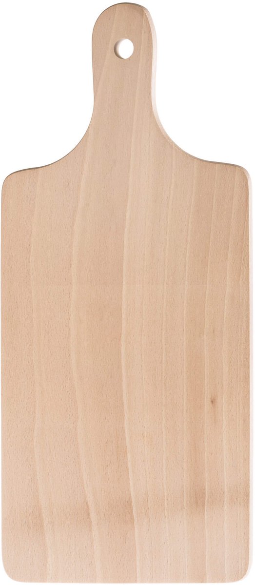 KADAX Snijplank van hout, ontbijtplank, keukenplank voor brood, vlees, groenten, kaas, praktische hakplank met ergonomische handgreep, houten snijplank om op te hangen (26 x 16 cm)