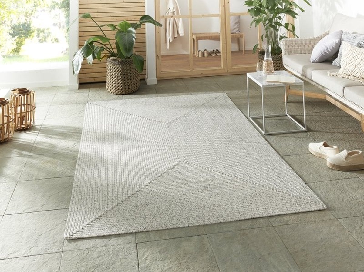 Flycarpets Binnen & Buitenkleed vloerkleed - Trenzado - Licht Gemeleerd - 80x200 cm