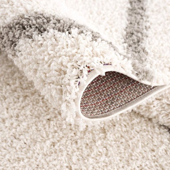 Madrid Shaggy tapijt - hoogpolige tapijten voor woonkamer, slaapkamer, keuken - crème, grootte: 80x150 cm