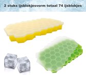 MATS Siliconen IJsblokjesvorm met Deksel (2 stuks) - 74 Ijsblokjes - Stapelbaar - BPA Vrij - 100% Silicone
