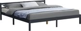 In And OutdoorMatch Houten Bed Fernando - Grenen - Met Bedbodem - 180x200 cm - Donkergrijs - Snelle montage