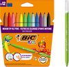 BIC Kids Kid Couleur - Kleurstiften middelgrote punt - Diverse kleuren - 12 stuks