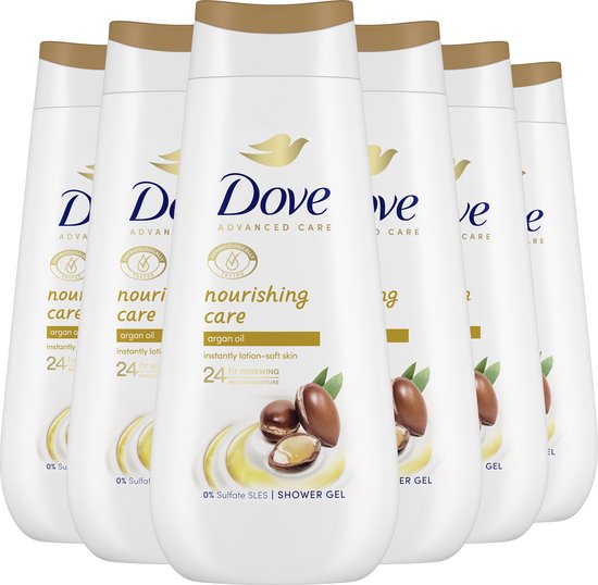 Foto: Dove advanced care verzorgende douchegel nourishing care 6 x 225 ml voordeelverpakking