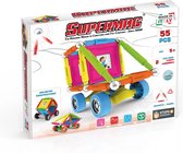 Supermag Wheels 55 - Magnetisch speelgoed - 55 onderdelen- Open einde speelgoed - Magnetic toys - Constructiespeelgoed - Wheels