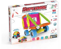 Magneet speelgoed Supermag Wheels 55 SM0661 Multikleur