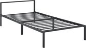 In And OutdoorMatch Stalen bed Carole - Bedframe - Met bedbodem - 90x200 cm - Zwart - Modern design