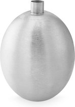 vtwonen Metalen Vaas voor Bloemen - Woondecoratie - Zilver - 34,5cm