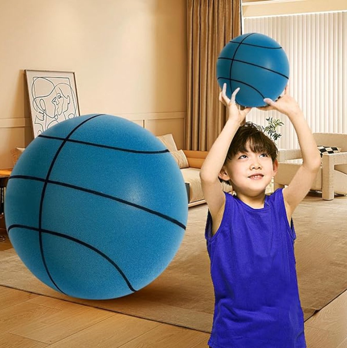 Pallacanestro Silenziosa YIWONFU - In Poliuretano, Per Interni, 18cm, Arancione, Per Bambini - Foto 11