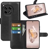 OnePlus 12R Hoesje - MobyDefend Kunstleren Wallet Book Case (Sluiting Voorkant) - Zwart - GSM Hoesje - Telefoonhoesje Geschikt Voor OnePlus 12R
