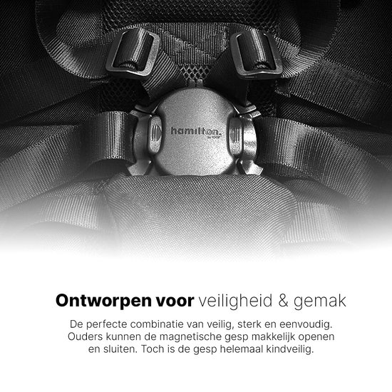 Hamilton by Yoop X1 Plus Buggy - MagicFold - Tot 22 kg - Premium Wandelwagen - Inklapbare Plooibuggy - Verlengde Zonnekap - Zwart