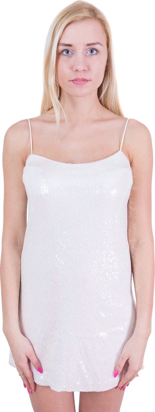 Wit minijurkje met pailletten van John Zack bol