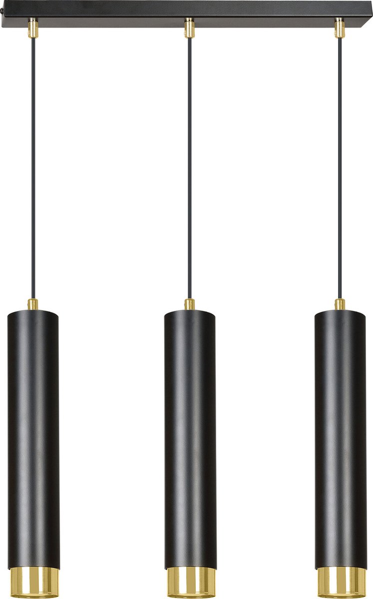 Emibig Gavle 3L zwart en goud hangende cilinders GU10 - Perfecte verlichting voor elke ruimte