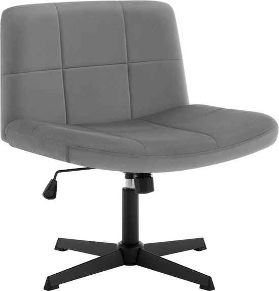 Rootz Fluwelen bureaustoel met brede zitting - Ergonomische bureaustoel - Draaistoel - Verstelbare hoogte - 360° draaibaar - Schuim met hoge dichtheid - 64 cm x 49,5 cm x 41-53 cm