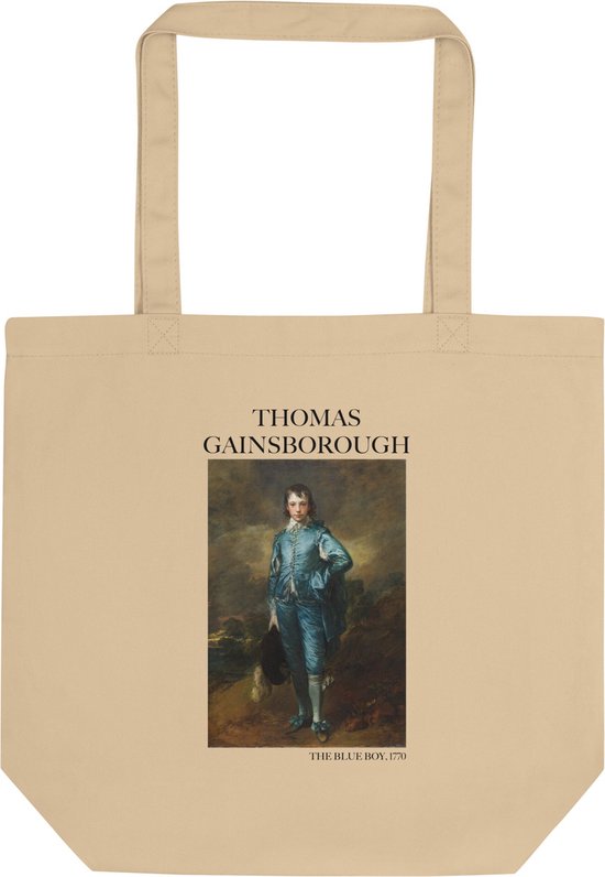 Thomas Gainsborough 'De blauwe jongen' ("The Blue Boy") Beroemde Schilderij Tote Bag | 100% Katoenen Tas | Kunst Tote Bag | Naturel