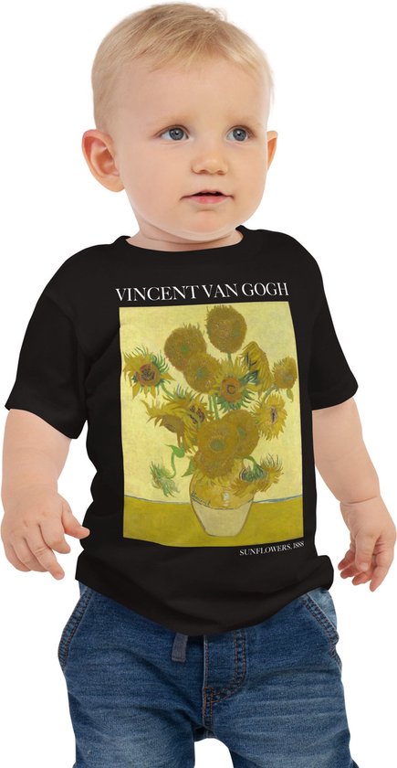 Vincent van Gogh 'Zonnebloemen' ("Sunflowers") Beroemde Schilderij Baby Kleding Meisjes | 100% Katoen | Kunst Baby Kleding Jongens | 18-24m