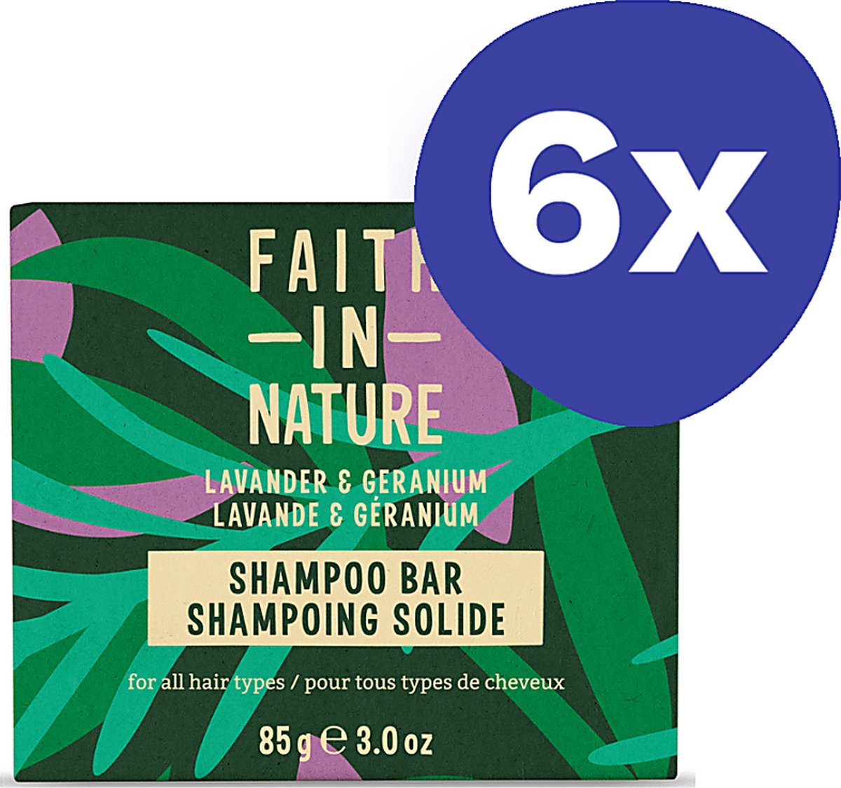 Faith in Nature Lavendel & Geranium Shampoo Bar (6x 85gr)
