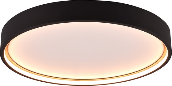 LED Plafondlamp - Plafondverlichting - Trion Dile - 29W - Aanpasbare Lichtkleur - Rond - Mat Zwart - Metaal
