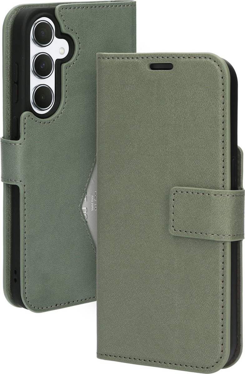 Mobiparts hoesje geschikt voor Samsung Galaxy A55 - Wallet/Boekhoesje - Eco Leer - Magneet Sluiting - Opberg vakken - Groen