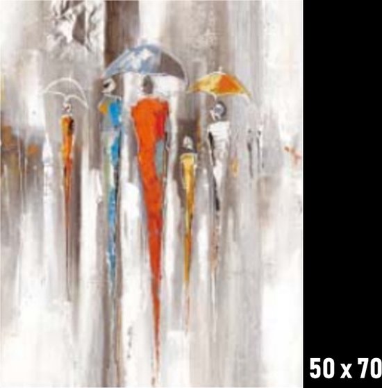 Allernieuwste peinture sur toile .nl® * Atmosphère abstraite sous la pluie * - Art sur votre mur - Moderne - Couleur - 50 x 70 cm
