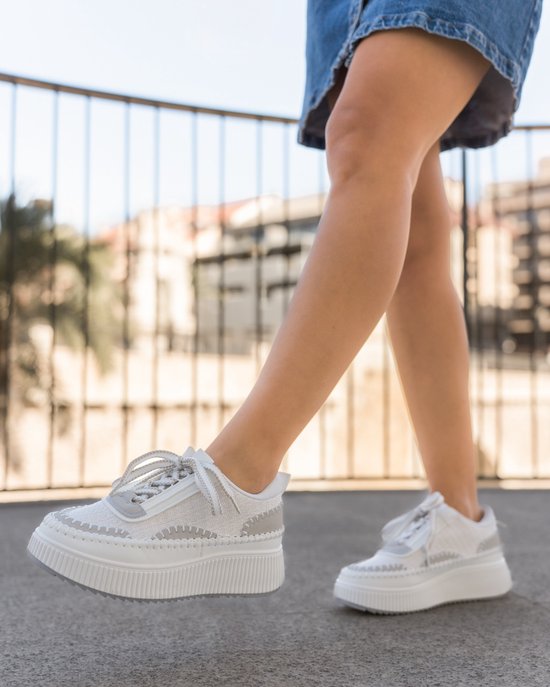 Dames Sneakers Wit Stof Maat 38 bol
