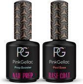 Pink Gellac Combi Deal 2 x 15 ml - Prep Booster - Peel Base - Gel Nails - Gel Polish Set for Home - Gel Nails Products