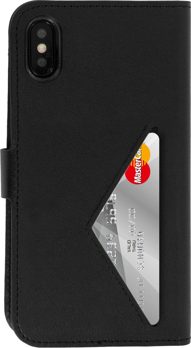 Mobiparts Telefoonhoesje geschikt voor Apple iPhone XS Hoesje | Mobiparts Classic Wallet Bookcase Portemonnee | Pasjeshouder voor 4 Pasjes | Telefoonhoesje voor Pinpas / OV Kaart / Rijbewijs - Zwart