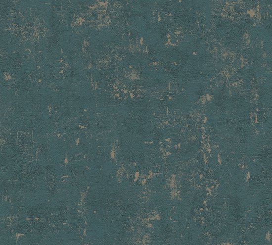 PAPIER PEINT ASPECT BÉTON | Industriel - Petrol Or - AS Création Jade 2