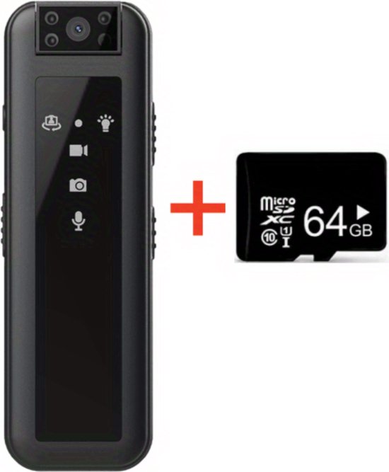 Livano Chest Camera - Bodycam - Politie - Spy Camera - Spy Cam - Verborgen Camera - Spionage Camera - Action Camera - HD + 64GB Opslag