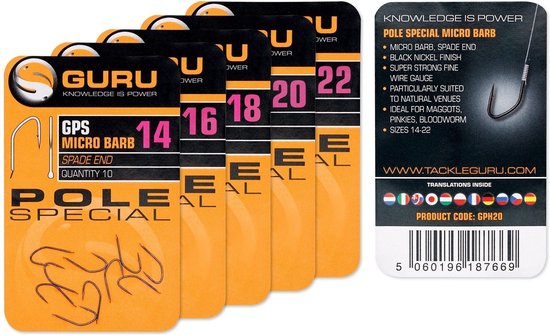 Guru GPS Micro Barbed Spade End Pole Special (10pcs) - Maat : 22 — afbeelding 5