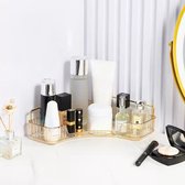 Make-up organizer, cosmetische organizer, schoonheidsorganizer, huidverzorgingsorganizer voor badkamerkaptafel (1 laag, amber)