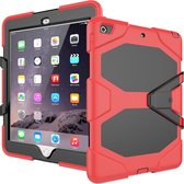 Tablet Hoes Geschikt voor: iPad Air 1 / iPad Air 2 / iPad 9.7 inch（2017/2018) Shockproof Proof Extreme Army Military Heavy Duty Kickstand Cover Case - Rood