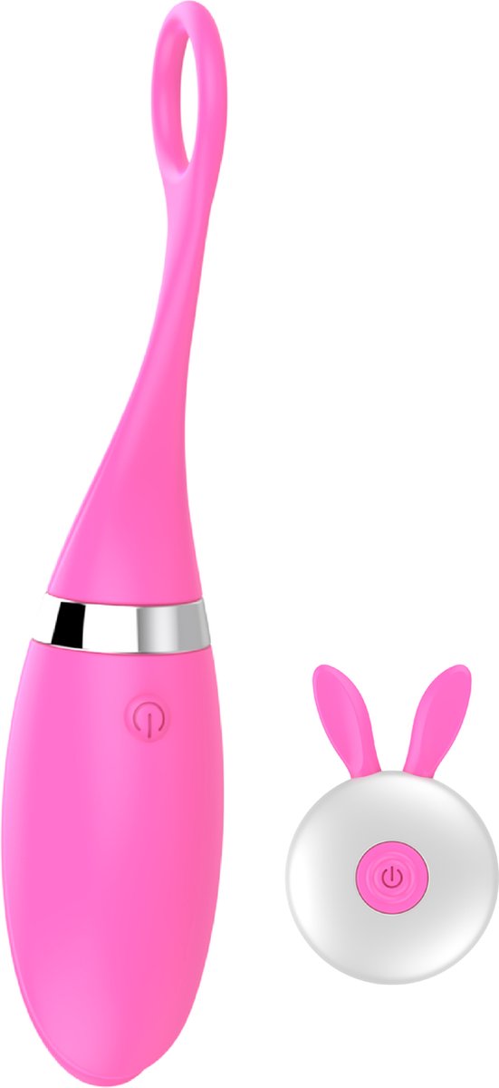 Vibrerend ei - Met afstandsbediening - 18,6cm - Lichtroze
