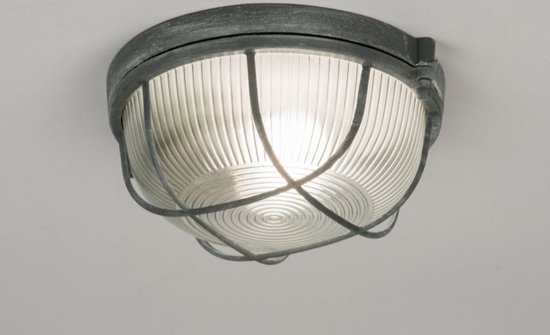 Lumidora Plafondlamp 72862 - Plafonniere - WORKER - E27 - Grijs - Betongrijs - Metaal - Badkamerlamp - ⌀ 18 cm