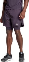 adidas Performance HIIT Workout HEAT.RDY 2-in-1 Short - Heren - Paars- XS 5"
