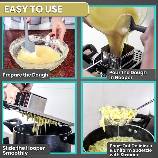 Spätzle recept (spätzles): Oostenrijkse noedels met kaassaus en