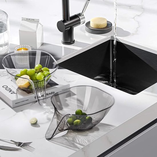 Afdruipmand-trechter, 2 Stuks, Multifunctionele Afdruipmand, Afdruiprek, Zeefmand Van Kunststof, Voedselmand, Huishoudelijk Keukengerei Voor Het Wassen Van Pasta Fruit Salade