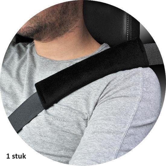 Foto: Luxe auto gordelhoes i gordelbeschermer i gordelkussen i auto veiligheid i safety belt cushion pads i 1 stuk i zwart