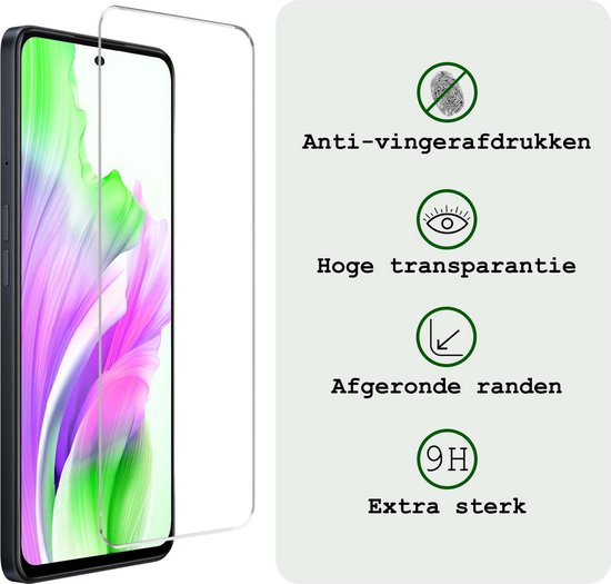 Protecteur d'écran adapté pour OPPO A58 Film de protection d'écran en Tempered Glass - Film de protection d'écran adapté pour OPPO A58 Glas de protection d'écran en verre - 2 pièces