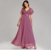 Grote maten chiffon V-hals avondjurk tuniek maxi-jurk