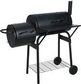 Barbecue à charbon Vaggan Smoker - Fumoir cylindrique - Fumoir barbecue - Charbon de bois - BBQ mobile - 118 x 53 x 102 cm - Acier galvanisé - Thermomètre