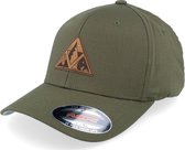 Hatstore- Triangle Shape Mountain Patch Olive Flexfit - Wild Spirit Cap