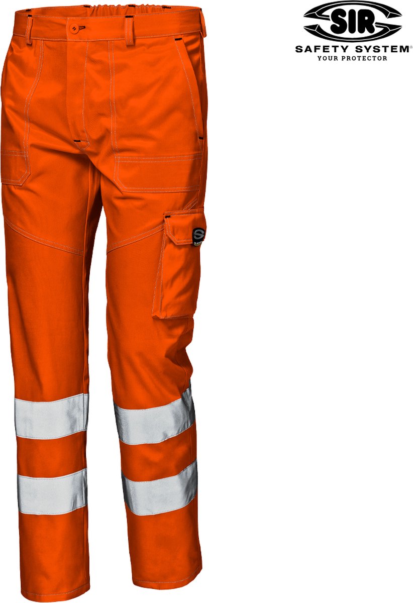 SIR SAFETY MISTRAL Hi-Vis Werkbroek HEREN Veiligheidsbroek Oranje - Reflecterend - Met Kniezak - Versterkte Zakken - EN ISO 20471